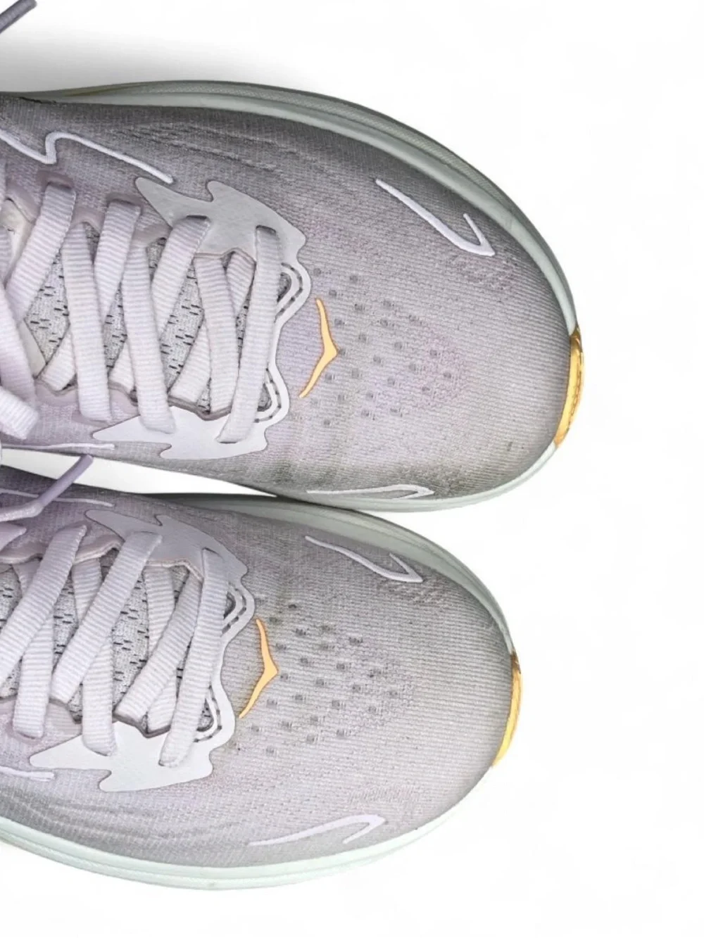 Hoka Lavender and White Women's Sneakers with Peach Accents